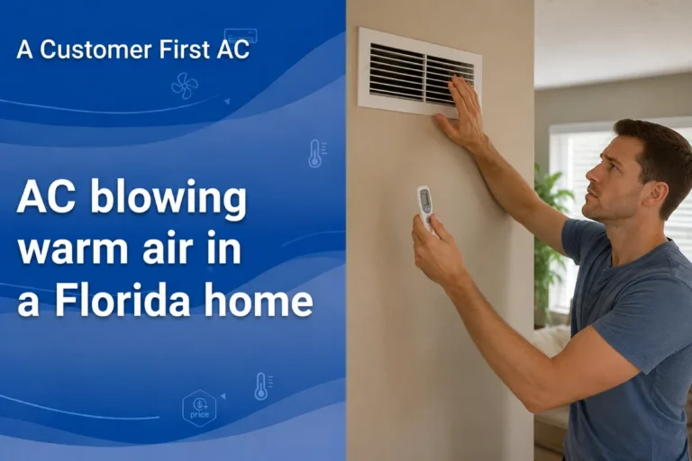Air conditioner vent blowing warm air in a Florida home